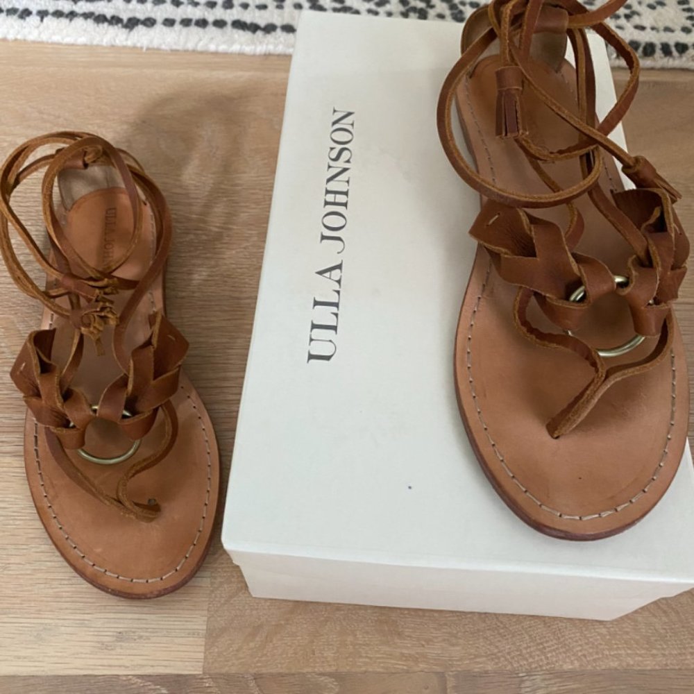 Ulla Johnson Renata Leather Tie Sandals